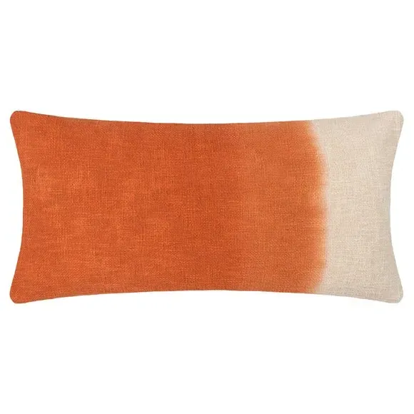 Rectangle Cushion with Dip Dye - Amber, Cotton