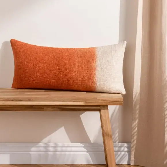 Rectangle Cushion with Dip Dye - Amber, Cotton image