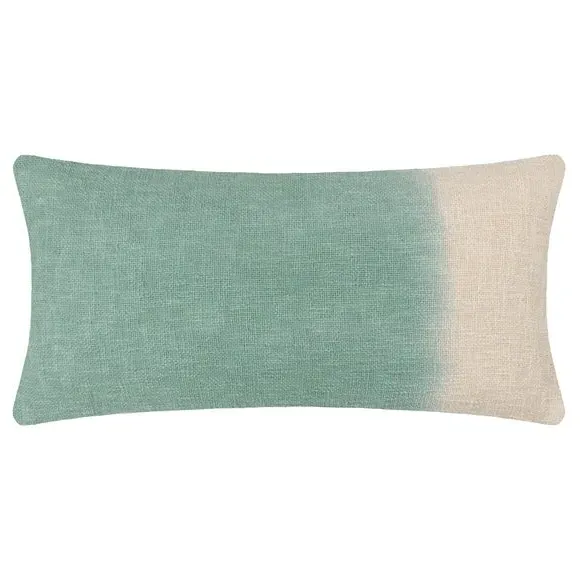 Rectangle Cushion with Dip Dye - Seafoam, Cotton