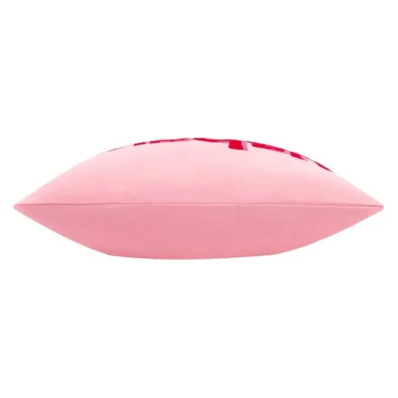 Rectangle Cushion with Embroidery - Pink, Cotton