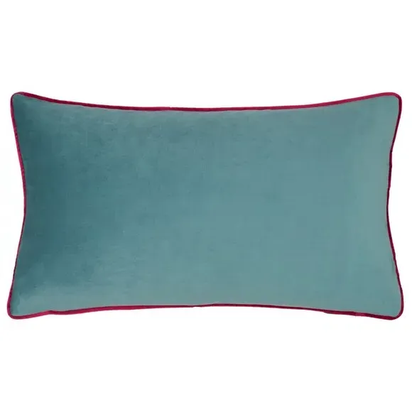Rectangular Cushion with Beetle Print - Emerald