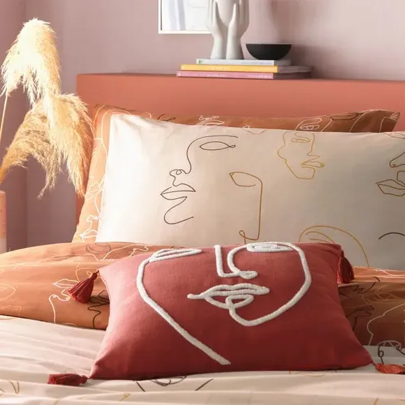 Reversible Duvet Cover Set - Apricot, Polycotton