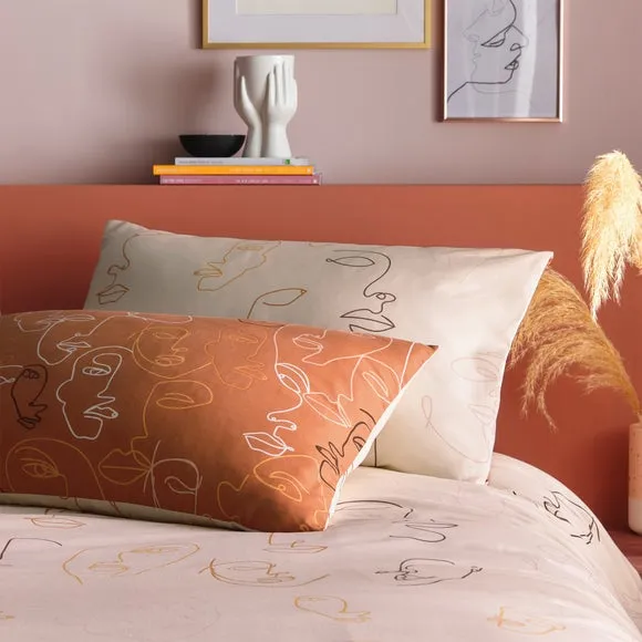 Reversible Duvet Cover Set - Apricot, Polycotton