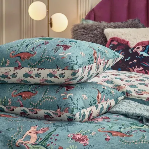 Reversible Duvet Cover Set - Blue, Cotton