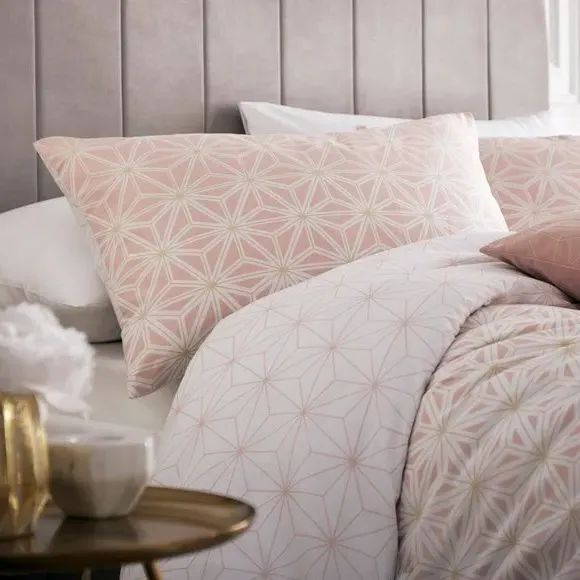 Reversible Duvet Cover Set - Blush, Polycotton