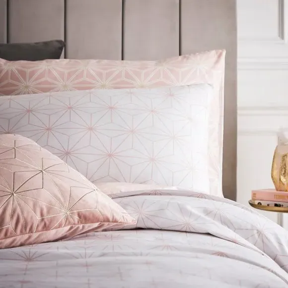 Reversible Duvet Cover Set - Blush, Polycotton