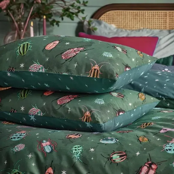 Reversible Duvet Cover Set - Emerald, Cotton