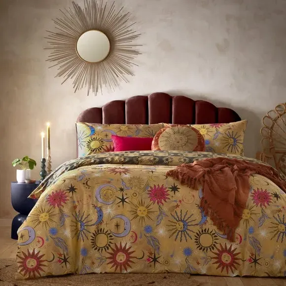 Reversible Duvet Cover Set - Gold, Cotton image