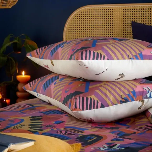 Reversible Duvet Cover Set - Magenta