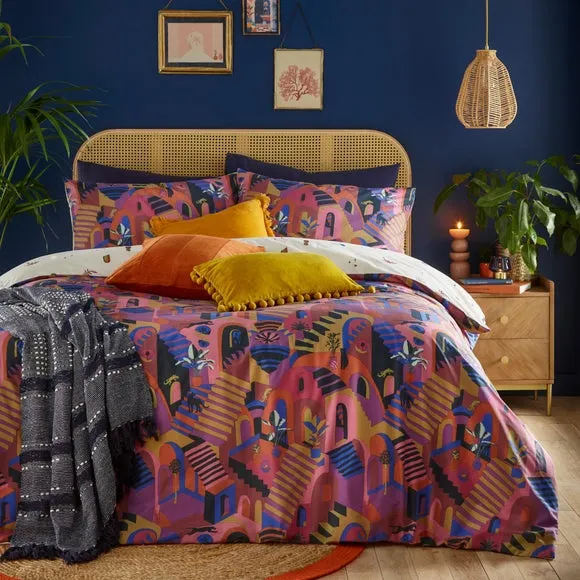 Reversible Duvet Cover Set - Magenta image