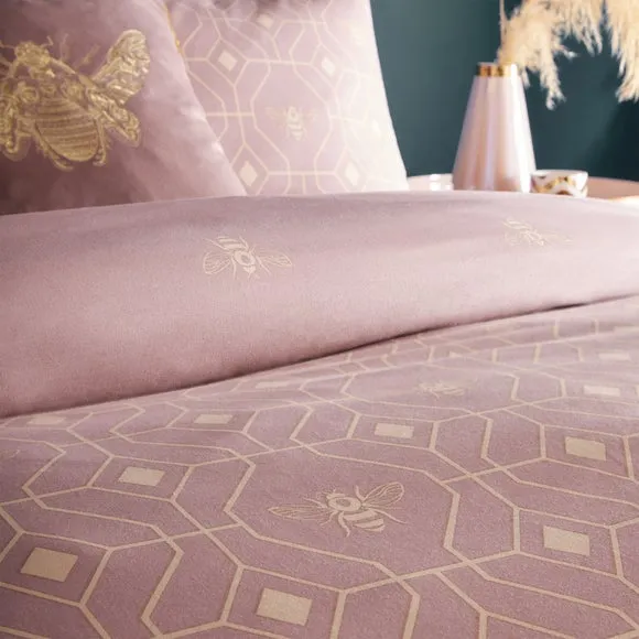 Reversible Duvet Cover Set - Pink, Polycotton