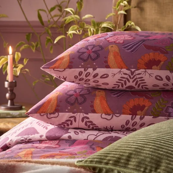Reversible Duvet Cover Set - Purple, Cotton