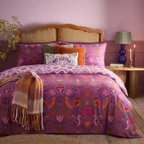 Reversible Duvet Cover Set - Purple, Cotton image