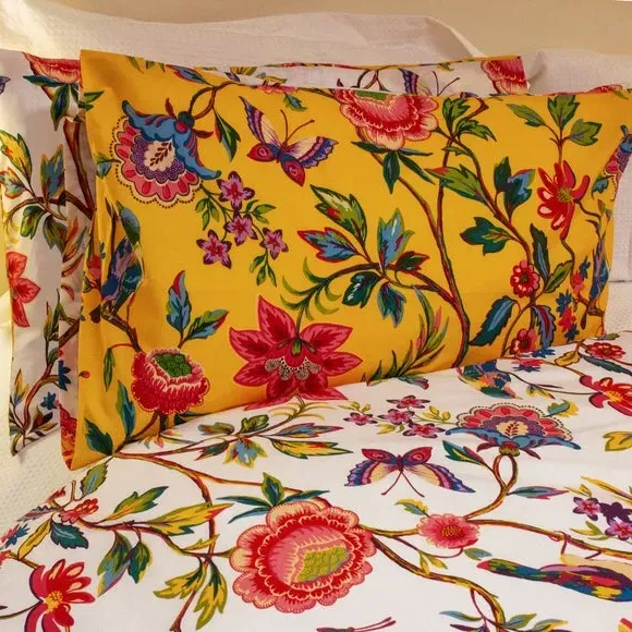 Reversible Duvet Cover Set - Yellow, Polycotton