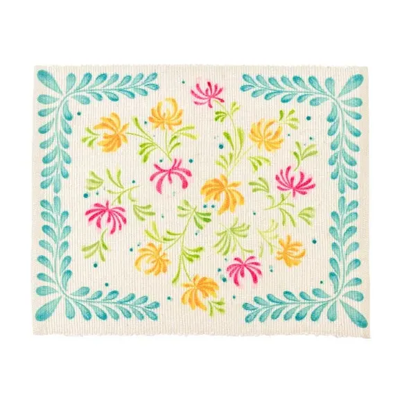 Set of 4 Placemats Floral Design - Multicolor