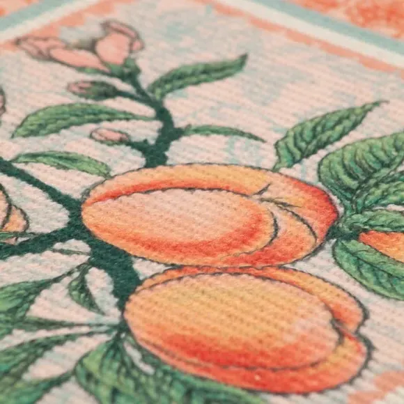 Set of 4 Placemats Peaches Design - Multicolor