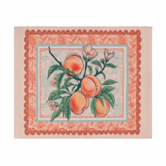 Set of 4 Placemats Peaches Design - Multicolor