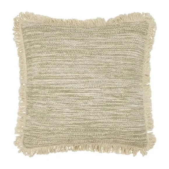 Sienna Cushion with Fringe - Natural, Cotton