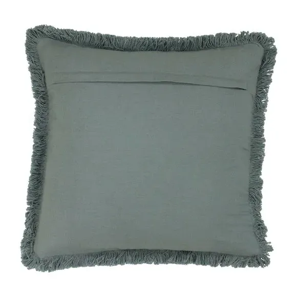 Sienna Cushion with Fringe - Teal, Cotton