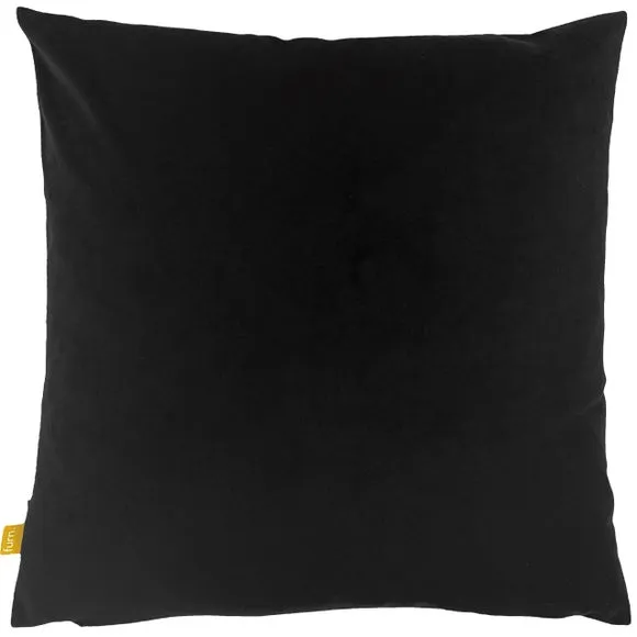 Square Cushion Floral Design - Black, Velvet
