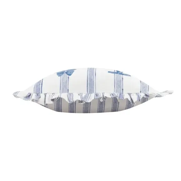 Square Cushion with Bow Detail - Multicolor, Cotton