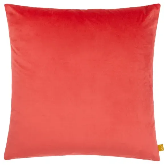 Square Cushion with Check Design - Pink, Velvet