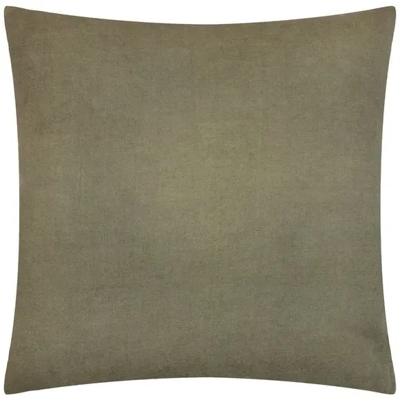 Square Cushion with Embroidery - Green, Velvet