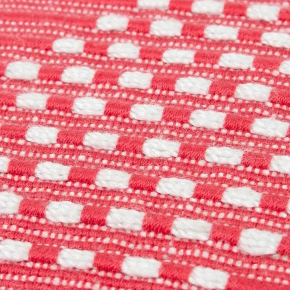 Square Cushion with Fringe Trim - Pink, PET