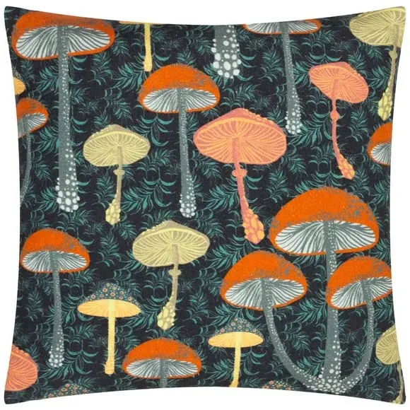 Square Cushion with Knife Edge - Black, Cotton