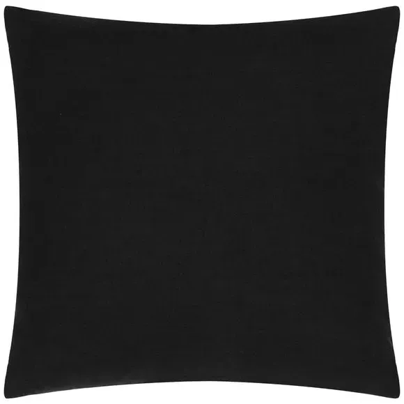 Square Cushion with Knife Edge - Black, Cotton