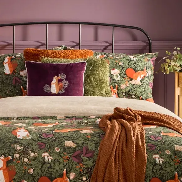 Square Cushion with Piped Edge - Plum, Velvet