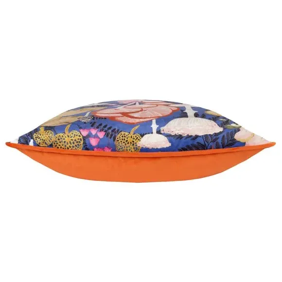 Square Cushion with Print - Cobalt Blue, Polyester