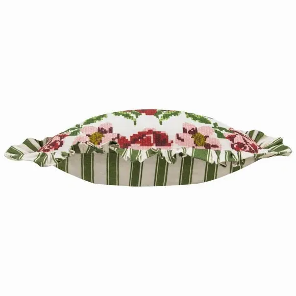 Square Cushion with Ruffle Edge - Willow, Cotton