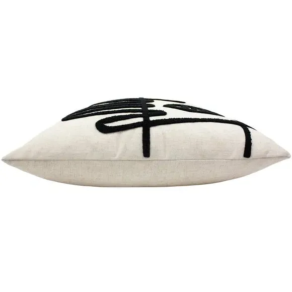 Square Cushion with Tufted Design - Linen