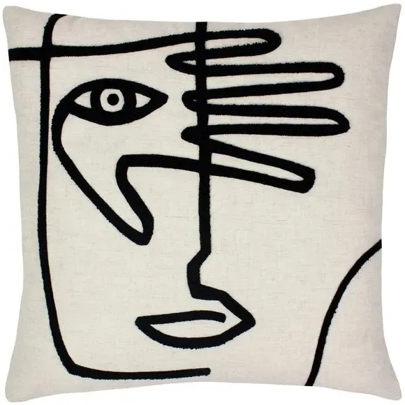 Square Cushion with Tufted Design - Linen image