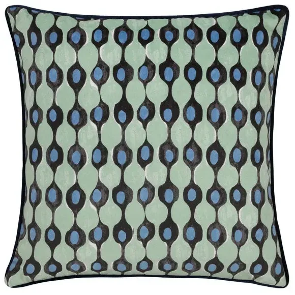 Square Cushion with Velvet Reverse - Ocean, Polyester