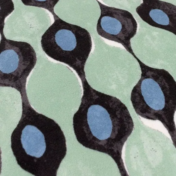 Square Cushion with Velvet Reverse - Ocean, Polyester