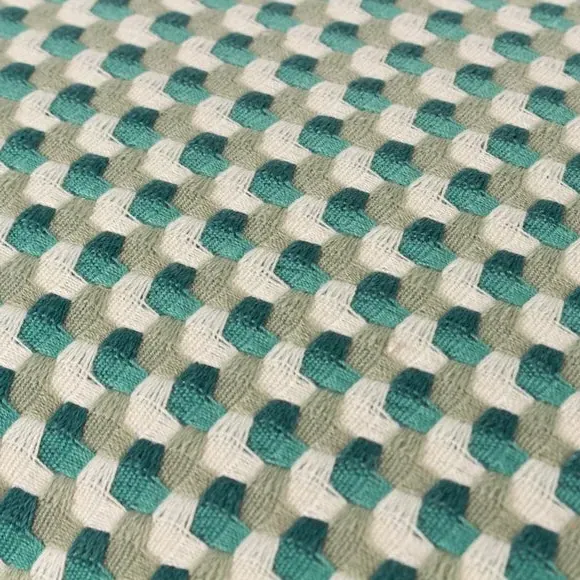 Square Cushion with Woven Texture - Blue, Velvet