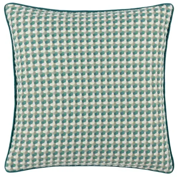 Square Cushion with Woven Texture - Blue, Velvet