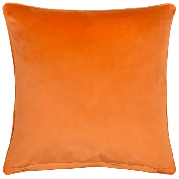 Square Cushion with Woven Texture - Orange, Velvet