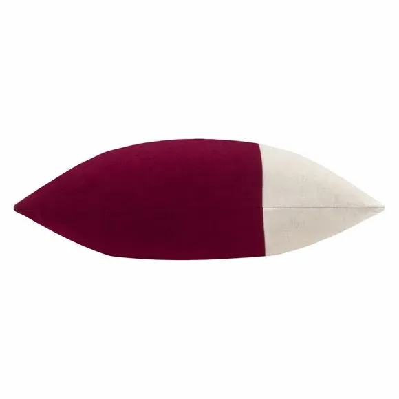 Square Cushion with Zip - Cherry, Velvet