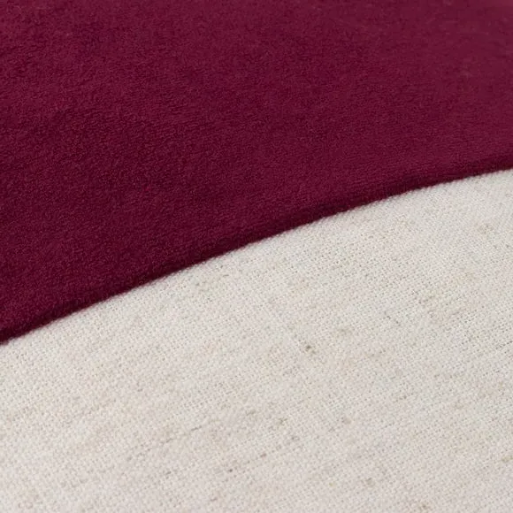 Square Cushion with Zip - Cherry, Velvet