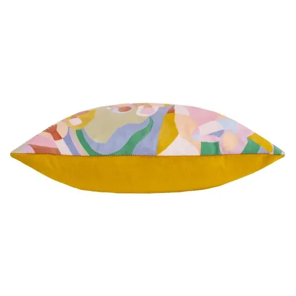 Square Cushion with Zip - Multicolor, Polyester
