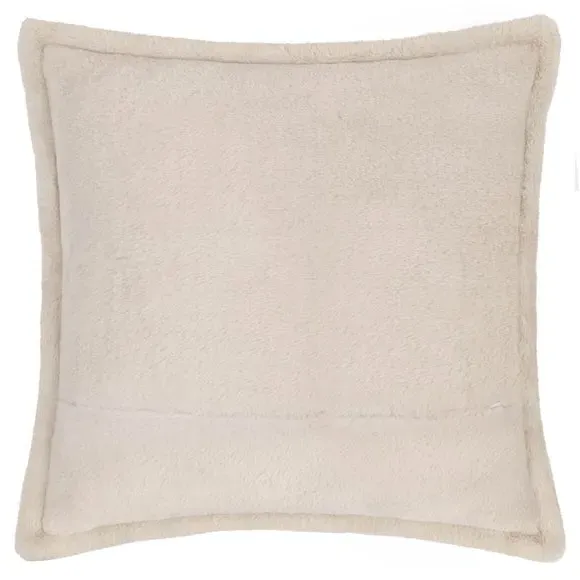 Square Reversible Cushion - Natural, Faux Fur