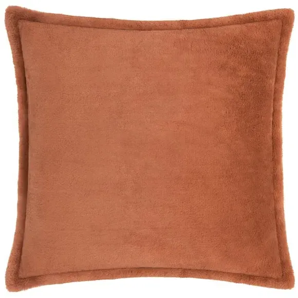 Square Reversible Cushion - Rust, Faux Fur