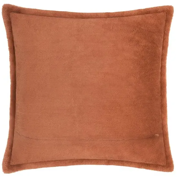 Square Reversible Cushion - Rust, Faux Fur