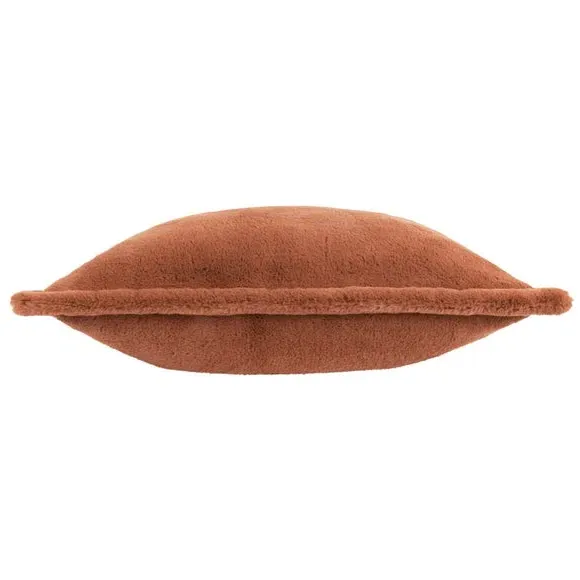 Square Reversible Cushion - Rust, Faux Fur