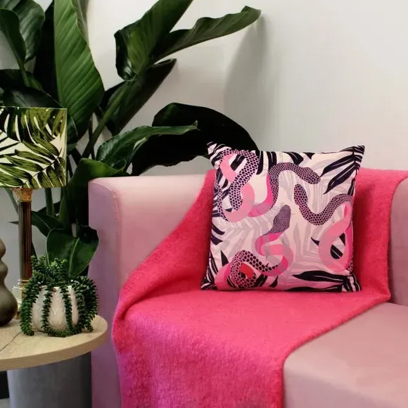 Square Velvet Cushion - Black, Velvet