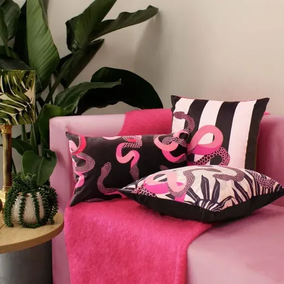 Square Velvet Cushion - Black, Velvet