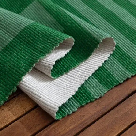 Striped Indoor Outdoor Rug - Green, Polyester